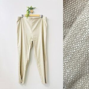 J Jill Linen Stretch Tan Elastic Waist Comfort Lagenlook Pants